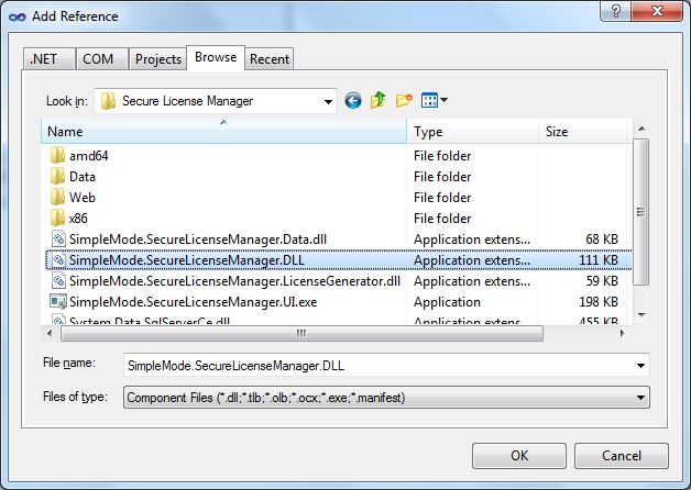 Add Reference - Secure License Manager 